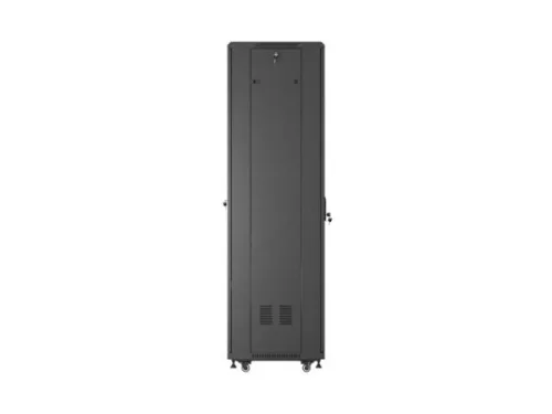 Lanberg FF01-6642-12B 19" 42U SZÉL:600mm MÉLY:600mm MAG:2047mm lapraszerelt üvegajtós fekete álló rack szekrény