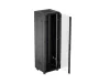 Lanberg FF01-6642-12B 19" 42U SZÉL:600mm MÉLY:600mm MAG:2047mm lapraszerelt üvegajtós fekete álló rack szekrény