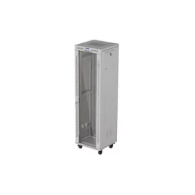   Lanberg FF01-6642-12SL 19" 42U SZÉL:600mm MÉLY:600mm MAG:2121mm lapraszerelt LCD üvegajtós szürke álló rack szekrény