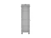 Lanberg FF01-6642-12SL 19" 42U SZÉL:600mm MÉLY:600mm MAG:2121mm lapraszerelt LCD üvegajtós szürke álló rack szekrény