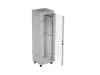 Lanberg FF01-6642-12SL 19" 42U SZÉL:600mm MÉLY:600mm MAG:2121mm lapraszerelt LCD üvegajtós szürke álló rack szekrény