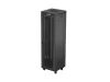 Lanberg FF01-6642-23BL 19" 42U SZÉL:600mm MÉLY:600mm MAG:2127mm lapraszerelt LCD hálós fémajtós fekete álló rack szekrény