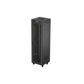   Lanberg FF01-6642-23BL 19" 42U SZÉL:600mm MÉLY:600mm MAG:2127mm lapraszerelt LCD hálós fémajtós fekete álló rack szekrény