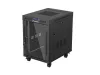 Lanberg FF01-6815-12BL 19" 15U SZÉL:600mm MÉLY:800mm MAG:898mm lapraszerelt LCD üvegajtós fekete álló rack szekrény
