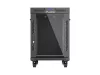 Lanberg FF01-6815-12BL 19" 15U SZÉL:600mm MÉLY:800mm MAG:898mm lapraszerelt LCD üvegajtós fekete álló rack szekrény