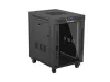 Lanberg FF01-6815-12BL 19" 15U SZÉL:600mm MÉLY:800mm MAG:898mm lapraszerelt LCD üvegajtós fekete álló rack szekrény