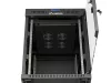 Lanberg FF01-6815-12BL 19" 15U SZÉL:600mm MÉLY:800mm MAG:898mm lapraszerelt LCD üvegajtós fekete álló rack szekrény