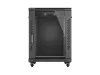 Lanberg FF01-6815-12B 19" 15U SZÉL:600mm MÉLY:800mm MAG:848mm lapraszerelt üvegajtós fekete rack álló szekrény
