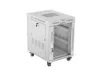 Lanberg FF01-6815-12SL 19" 15U SZÉL:600mm MÉLY:800mm MAG:922mm lapraszerelt LCD üvegajtós szürke álló rack szekrény
