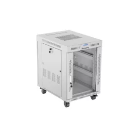   Lanberg FF01-6815-12SL 19" 15U SZÉL:600mm MÉLY:800mm MAG:922mm lapraszerelt LCD üvegajtós szürke álló rack szekrény