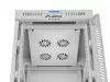 Lanberg FF01-6815-12SL 19" 15U SZÉL:600mm MÉLY:800mm MAG:922mm lapraszerelt LCD üvegajtós szürke álló rack szekrény