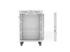 Lanberg FF01-6815-12SL 19" 15U SZÉL:600mm MÉLY:800mm MAG:922mm lapraszerelt LCD üvegajtós szürke álló rack szekrény