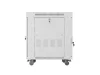 Lanberg FF01-6815-12SL 19" 15U SZÉL:600mm MÉLY:800mm MAG:922mm lapraszerelt LCD üvegajtós szürke álló rack szekrény