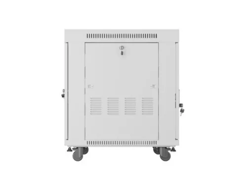 Lanberg FF01-6815-12SL 19" 15U SZÉL:600mm MÉLY:800mm MAG:922mm lapraszerelt LCD üvegajtós szürke álló rack szekrény