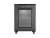 Lanberg FF01-6815-23B 19" 15U SZÉL:600mm MÉLY:800mm MAG:848mm lapraszerelt hálós fémajtós fekete álló rack szekrény