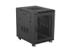Lanberg FF01-6815-23B 19" 15U SZÉL:600mm MÉLY:800mm MAG:848mm lapraszerelt hálós fémajtós fekete álló rack szekrény