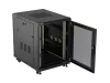 Lanberg FF01-6815-23B 19" 15U SZÉL:600mm MÉLY:800mm MAG:848mm lapraszerelt hálós fémajtós fekete álló rack szekrény