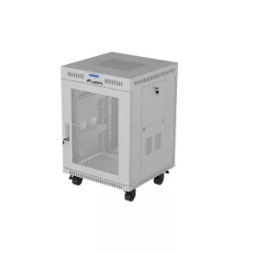   Lanberg FF01-6815-23SL 19" 15U SZÉL:600mm MÉLY:800mm MAG:923mm lapraszerelt LCD hálós fémajtós szürke álló rack szekrény