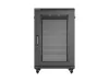 Lanberg FF01-6818-23B 19" 18U SZÉL:600mm MÉLY:800mm MAG:900mm lapraszerelt hálós fémajtós fekete álló rack szekrény