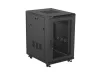 Lanberg FF01-6818-23B 19" 18U SZÉL:600mm MÉLY:800mm MAG:900mm lapraszerelt hálós fémajtós fekete álló rack szekrény
