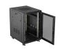 Lanberg FF01-6818-23B 19" 18U SZÉL:600mm MÉLY:800mm MAG:900mm lapraszerelt hálós fémajtós fekete álló rack szekrény