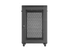 Lanberg FF01-6818-23B 19" 18U SZÉL:600mm MÉLY:800mm MAG:900mm lapraszerelt hálós fémajtós fekete álló rack szekrény
