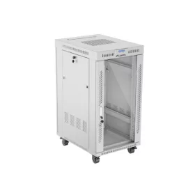   Lanberg FF01-6822-12SL 19" 22U SZÉL:600mm MÉLY:800mm MAG:1233mm lapraszerelt LCD üvegajtós szürke álló rack szekrény