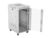 Lanberg FF01-6822-12SL 19" 22U SZÉL:600mm MÉLY:800mm MAG:1233mm lapraszerelt LCD üvegajtós szürke álló rack szekrény