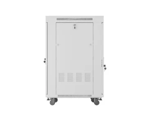 Lanberg FF01-6822-12SL 19" 22U SZÉL:600mm MÉLY:800mm MAG:1233mm lapraszerelt LCD üvegajtós szürke álló rack szekrény