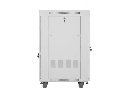 Lanberg FF01-6822-12SL 19" 22U SZÉL:600mm MÉLY:800mm MAG:1233mm lapraszerelt LCD üvegajtós szürke álló rack szekrény