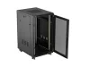 Lanberg FF01-6822-23B 19" 22U SZÉL:600mm MÉLY:800mm MAG:1159mm lapraszerelt hálós fémajtós fekete álló rack szekrény