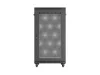 Lanberg FF01-6822-23B 19" 22U SZÉL:600mm MÉLY:800mm MAG:1159mm lapraszerelt hálós fémajtós fekete álló rack szekrény