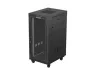 Lanberg FF01-6824-12BL 19" 42U SZÉL:600mm MÉLY:800mm MAG:1320mm lapraszerelt LCD üvegajtós fekete álló rack szekrény