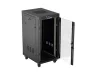 Lanberg FF01-6824-12BL 19" 42U SZÉL:600mm MÉLY:800mm MAG:1320mm lapraszerelt LCD üvegajtós fekete álló rack szekrény