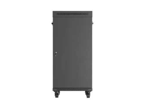 Lanberg FF01-6824-12BL 19" 42U SZÉL:600mm MÉLY:800mm MAG:1320mm lapraszerelt LCD üvegajtós fekete álló rack szekrény