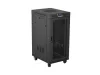 Lanberg FF01-6824-23BL 19" 42U SZÉL:600mm MÉLY:800mm MAG:1320mm lapraszerelt LCD hálós fémajtós fekete álló rack szekrény