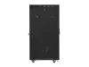 Lanberg FF01-6827-12BL 19" 27U SZÉL:600mm MÉLY:800mm MAG:1431mm lapraszerelt LCD üvegajtós fekete álló rack szekrény