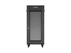 Lanberg FF01-6827-23BL 19" 27U SZÉL:600mm MÉLY:800mm MAG:1461mm lapraszerelt LCD hálós fémajtós fekete álló rack szekrény