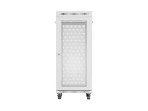 Lanberg FF01-6827-23SL 19" 27U SZÉL:600mm MÉLY:800mm MAG:1461mm lapraszerelt LCD hálós fémajtós szürke álló rack szekrény