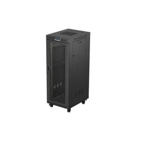   Lanberg FF01-6832-23BL 19" 32U SZÉL:600mm MÉLY:800mm MAG:1676mm lapraszerelt LCD hálós fémajtós fekete álló rack szekrény