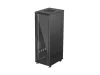 Lanberg FF01-6837-12B 19" 37U SZÉL:600mm MÉLY:800mm MAG:1826mm lapraszerelt üvegajtós fekete álló rack szekrény