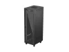 Lanberg FF01-6837-12BL 19" 37U SZÉL:600mm MÉLY:800mm MAG:1900mm lapraszerelt LCD üvegajtós fekete álló rack szekrény