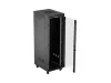 Lanberg FF01-6837-12BL 19" 37U SZÉL:600mm MÉLY:800mm MAG:1900mm lapraszerelt LCD üvegajtós fekete álló rack szekrény