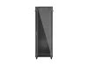 Lanberg FF01-6837-12B 19" 37U SZÉL:600mm MÉLY:800mm MAG:1826mm lapraszerelt üvegajtós fekete álló rack szekrény