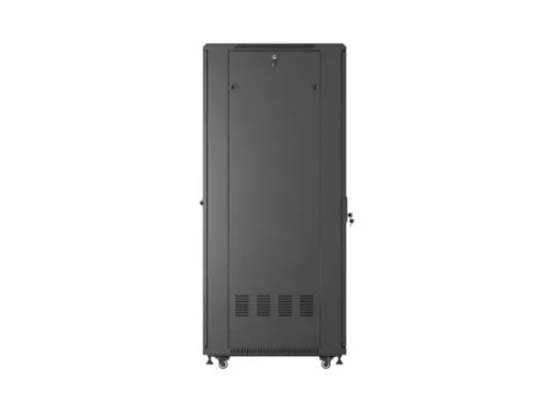 Lanberg FF01-6837-12B 19" 37U SZÉL:600mm MÉLY:800mm MAG:1826mm lapraszerelt üvegajtós fekete álló rack szekrény
