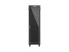 Lanberg FF01-6842-12BL 19" 42U SZÉL:600mm MÉLY:800mm MAG:2097mm lapraszerelt LCD üvegajtós fekete álló rack szekrény