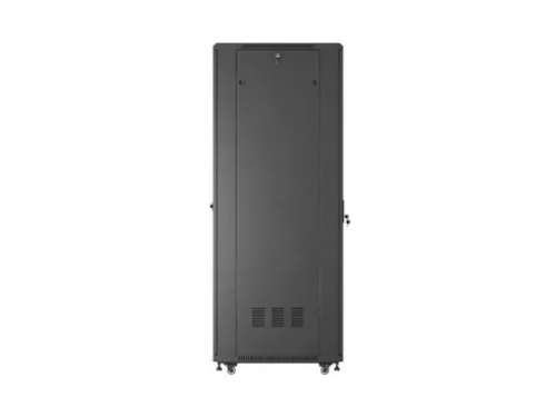Lanberg FF01-6842-12B 19" 42U SZÉL:600mm MÉLY:800mm MAG:2047mm lapraszerelt üvegajtós fekete álló rack szekrény