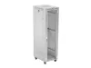 Lanberg FF01-6842-12SL 19" 42U SZÉL:600mm MÉLY:800mm MAG:2121mm lapraszerelt LCD üvegajtós szürke álló rack szekrény