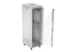 Lanberg FF01-6842-12SL 19" 42U SZÉL:600mm MÉLY:800mm MAG:2121mm lapraszerelt LCD üvegajtós szürke álló rack szekrény