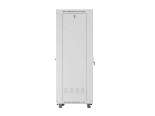 Lanberg FF01-6842-12SL 19" 42U SZÉL:600mm MÉLY:800mm MAG:2121mm lapraszerelt LCD üvegajtós szürke álló rack szekrény